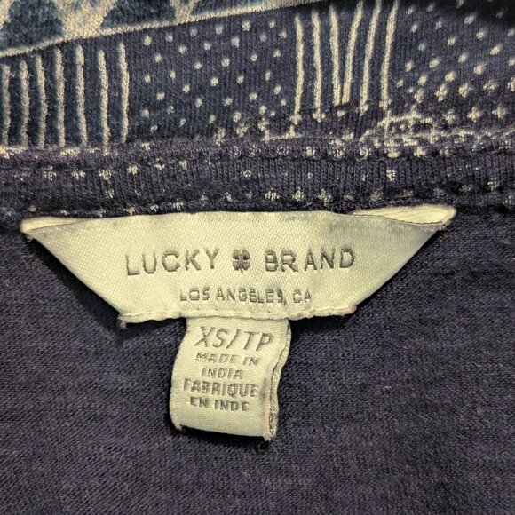 Lucky Brand Blue and cream sleeveless boxy top- XS - Picture 6 of 6